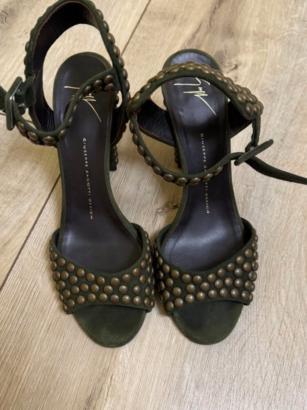 Giuseppe Zanotti studded Ankle-Wrap Chunky-Heel Sandal